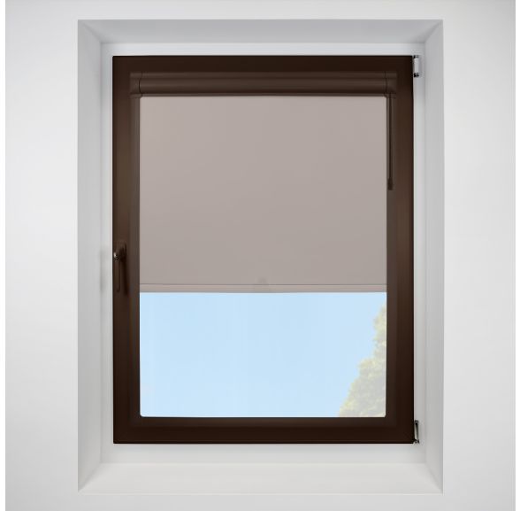 Banlight Duo Fr Blackout stone-grey Perfect Fit RollerPleated Blind