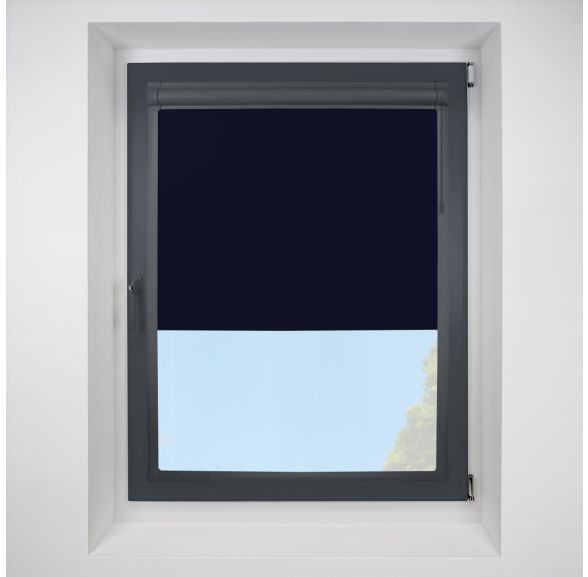Exlite navy Perfect Fit RollerPleated Blind