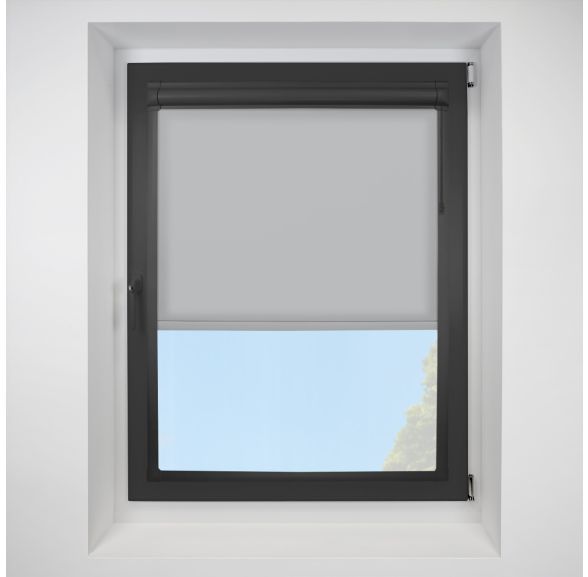 Ribbon Asc pewter Perfect Fit RollerPleated Blind