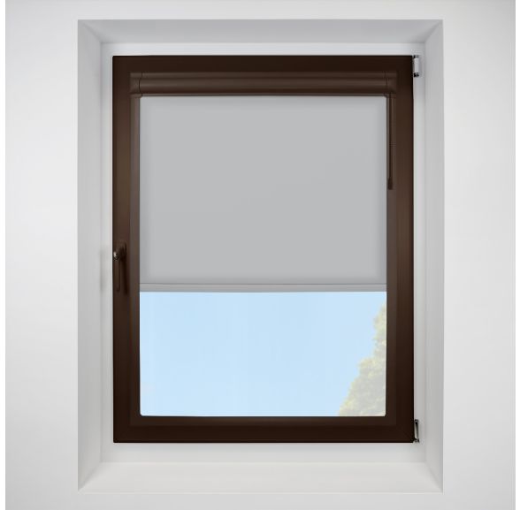 Ribbon Asc pewter Perfect Fit RollerPleated Blind