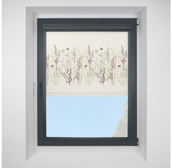 Algarve Autumn Perfect Fit Roller Motorised Blind with Anthracite Frame