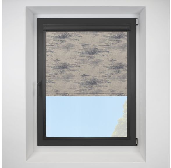 Argent Blackout Mercury Perfect Fit Roller Motorised Blind with Black Frame