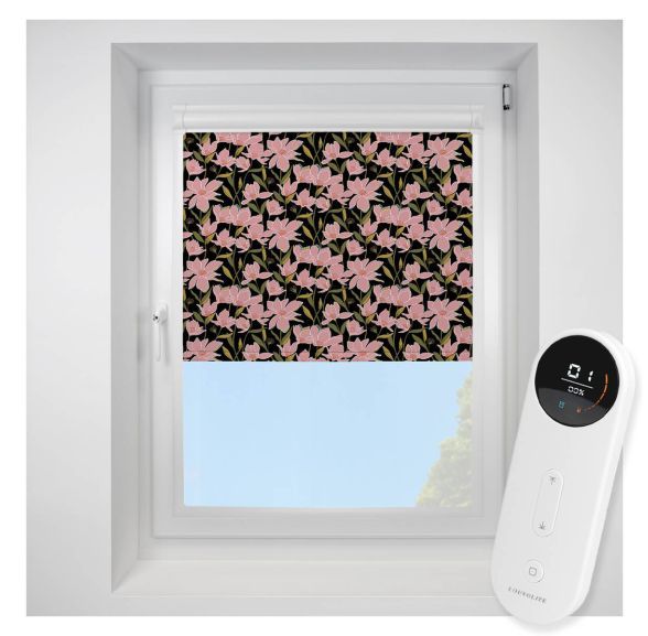 Azalea blackout Pink Perfect Fit Roller Motorised Blind