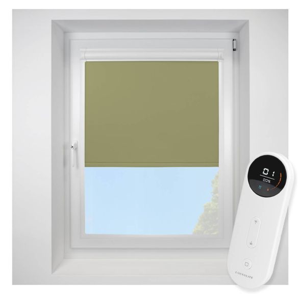 Banlight Duo FR Green Perfect Fit Roller Motorised Blind
