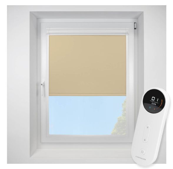 Banlight Duo FR Linen Perfect Fit Roller Motorised Blind