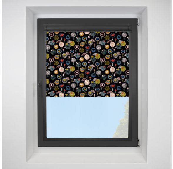 Birdsong Colour Crush Perfect Fit Roller Motorised Blind with Black Frame