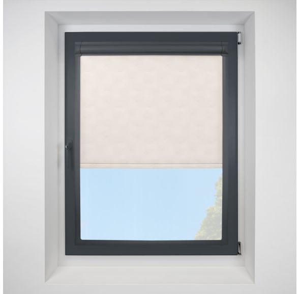 Bonsai Magnolia Perfect Fit Roller Motorised Blind with Anthracite Frame