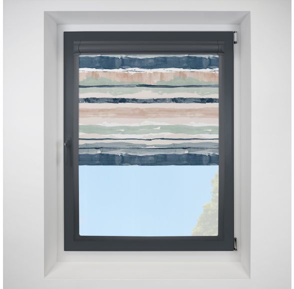 Como Blackout Bella Perfect Fit Roller Motorised Blind with Anthracite Frame