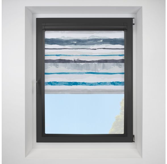 Como Lago Perfect Fit Roller Motorised Blind with Black Frame