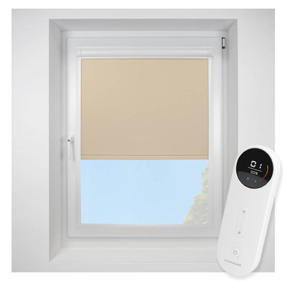 Ex Lite Blackout Cream Perfect Fit Roller Motorised Blind