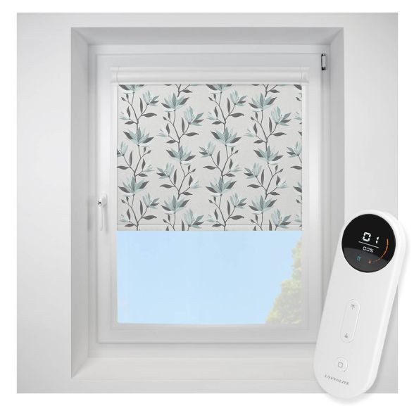 Lily Muted Duckegg Perfect Fit Roller Motorised Blind