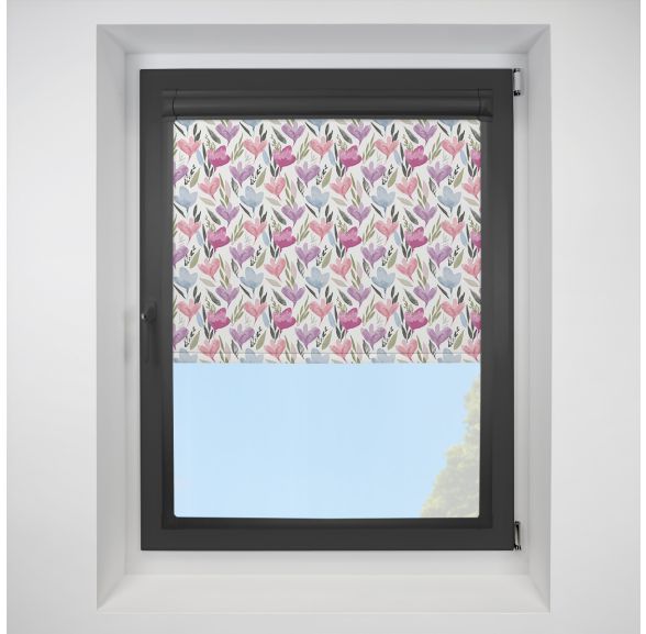 Ophelia Breeze Perfect Fit Roller Motorised Blind with Black Frame