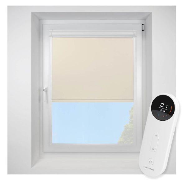 Pop Blackout Alabaster Perfect Fit Roller Motorised Blind