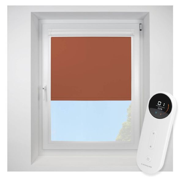 Pop Blackout Burnt Orange Perfect Fit Roller Motorised Blind