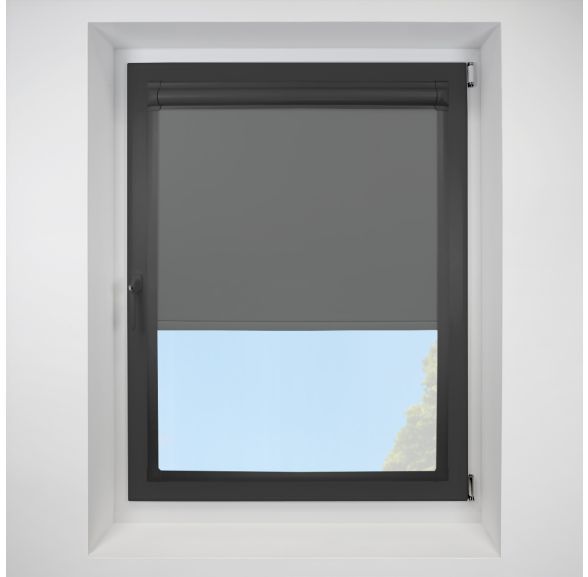 Pop Blackout Flint Perfect Fit Roller Motorised Blind with Black Frame