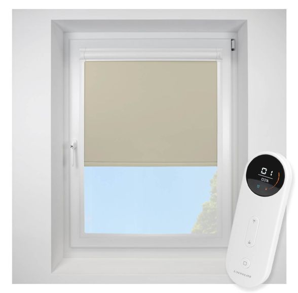 Pop Blackout Oatmeal Perfect Fit Roller Motorised Blind