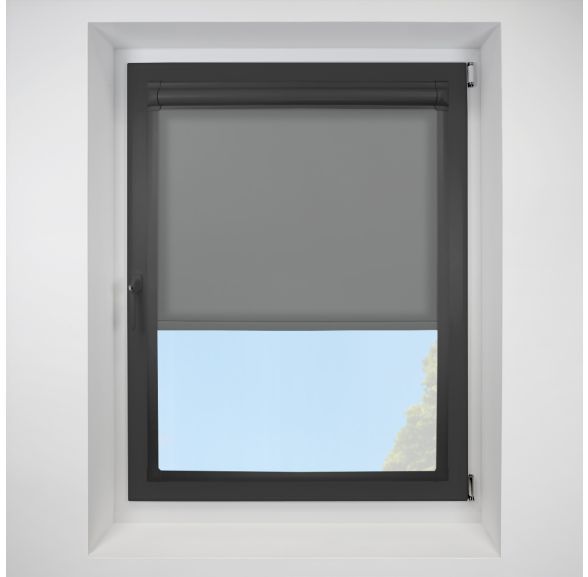 Pop Flint Perfect Fit Roller Motorised Blind with Black Frame