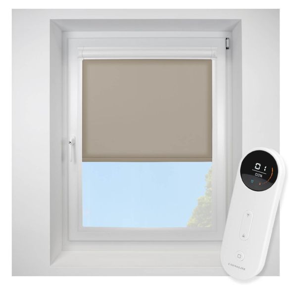 Splash Hessian Perfect Fit Roller Motorised Blind