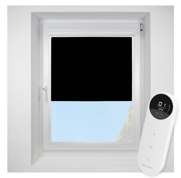 Urban FR Black Perfect Fit Roller Motorised Blind