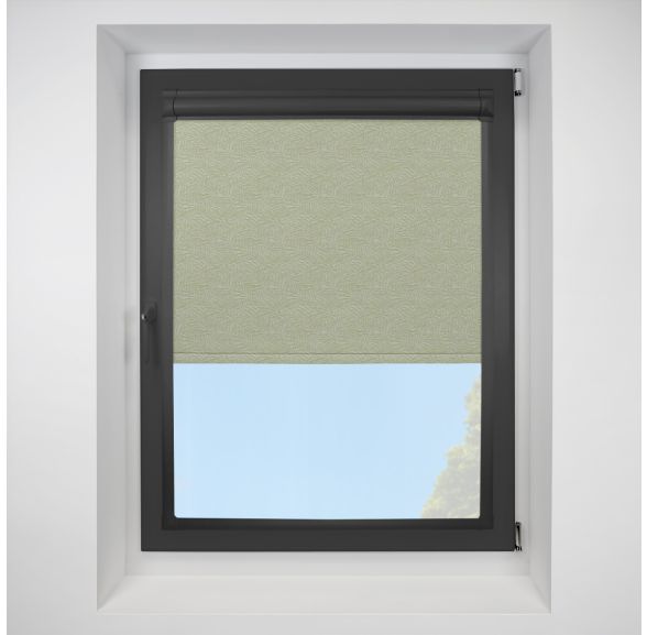 Zen Blackout Kiwi Perfect Fit Roller Motorised Blind with Black Frame