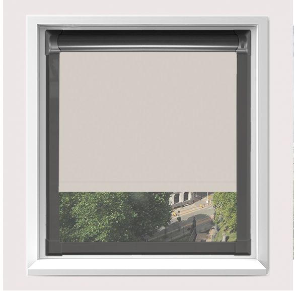 Motorised Banlight Duo Fr Pearl Motorised Perfect Fit Roller Blind With Anthracite Grey Frame Motorised Banlight Duo Fr Pearl Motorised Perfect Fit Roller Blind With Anthracite Grey Frame