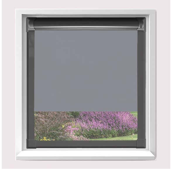 Motorised Splash Gable Motorised Perfect Fit Roller Blind With Anthracite Grey Frame Motorised Splash Gable Motorised Perfect Fit Roller Blind With Anthracite Grey Frame