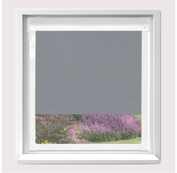 Motorised Splash Gable Motorised Perfect Fit Roller Blind With White Frame