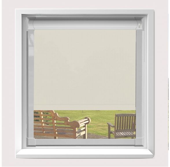 Motorised Splash Oyster Motorised Perfect Fit Roller Blind With Light Grey Frame