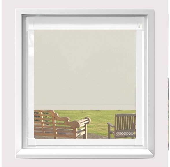 Motorised Splash Oyster Motorised Perfect Fit Roller Blind With White Frame