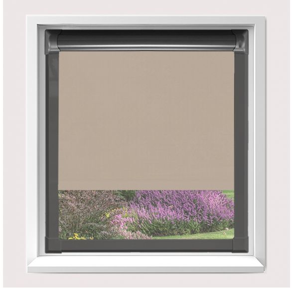 Motorised Splash Placid Motorised Perfect Fit Roller Blind With Anthracite Grey Frame Motorised Splash Placid Motorised Perfect Fit Roller Blind With Anthracite Grey Frame