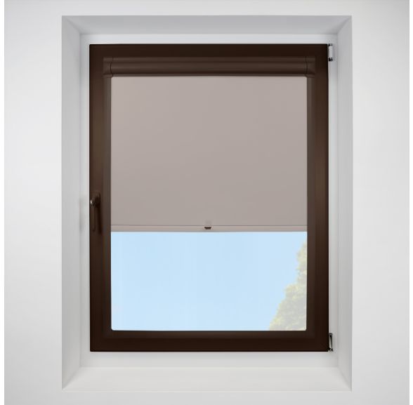 Banlight Duo Fr Blackout stone-grey Perfect Fit RollerPleated Blind