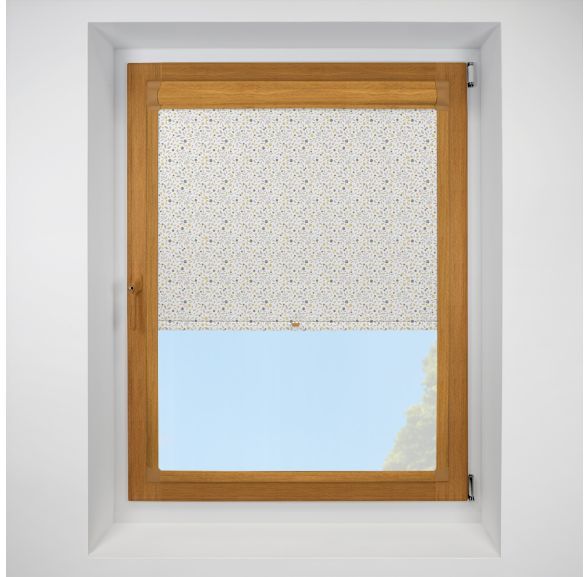 Cotton Flower ochre Perfect Fit RollerPleated Blind