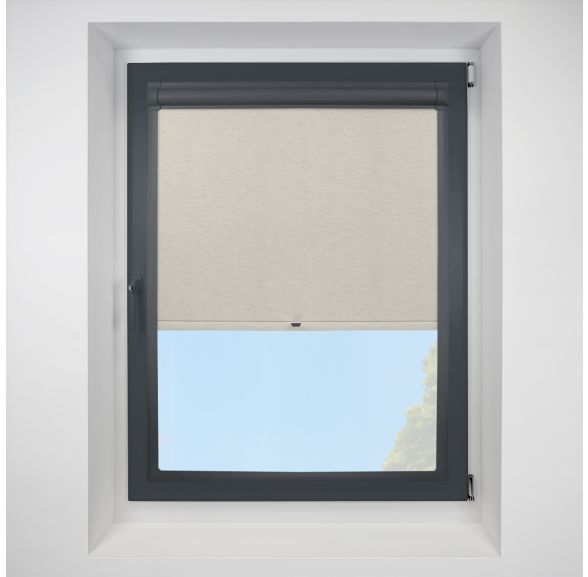 Linenweave-bo Charcoal Perfect Fit RollerPleated Blind Linenweave-bo Charcoal Perfect Fit RollerPleated Blind