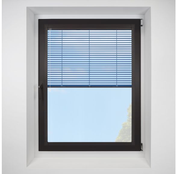 matt-black Perfect Fit VenetianPleated Blind