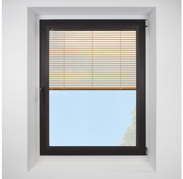 Wood Effect Beech Perfect Fit VenetianPleated Blind