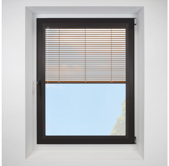 Wood Effect Teak FITtoFRAME Honeycomb Pleated Blind