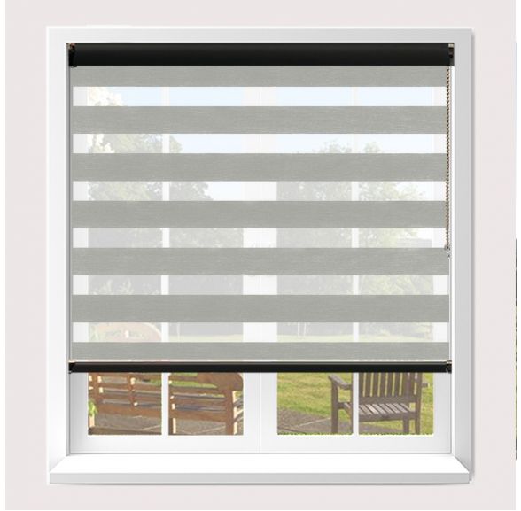 Senses Mirage Poise Grey Roller Blind With Black Cassette Senses Mirage Poise Grey Roller Blind With Black Cassette