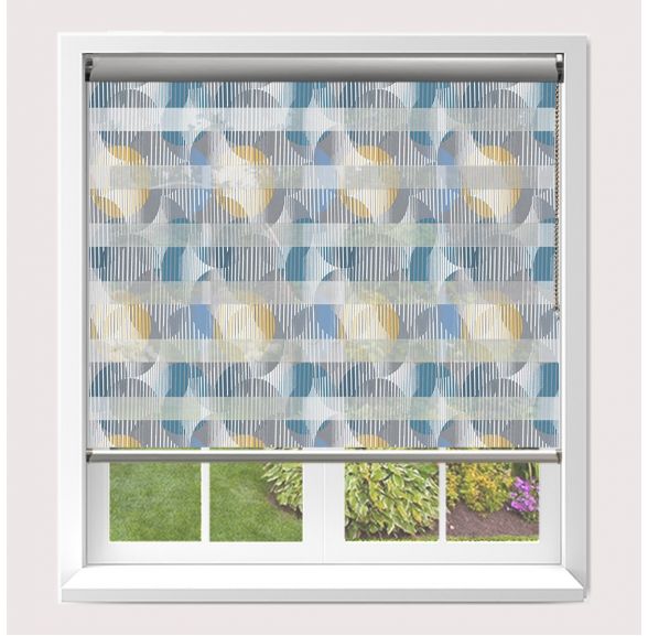Senses Mirage Vortex Midnight Roller Blind With Silver Cassette Senses Mirage Vortex Midnight Roller Blind With Silver Cassette
