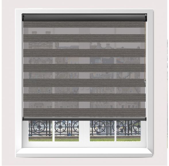 Senses Mirage Winnow Monochrome Roller Blind With Gunmetal Cassette