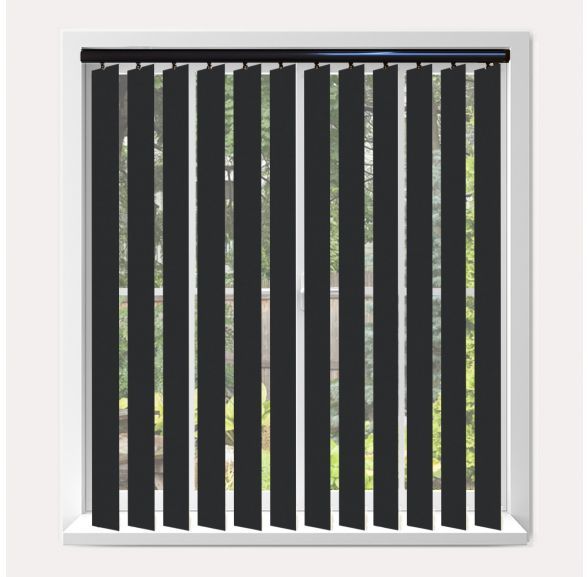 Vogue Banlight Duo Fr Black Vogue Vertical Blind With Piano Black Headrail