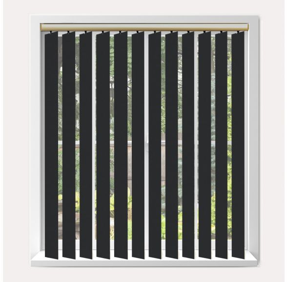 Vogue Banlight Duo Fr Black Vogue Vertical Blind With Champagne Gold Headrail