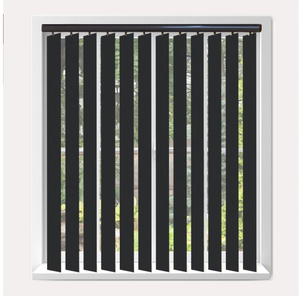 Vogue Banlight Duo Fr Black Vogue Vertical Blind With Espresso Headrail