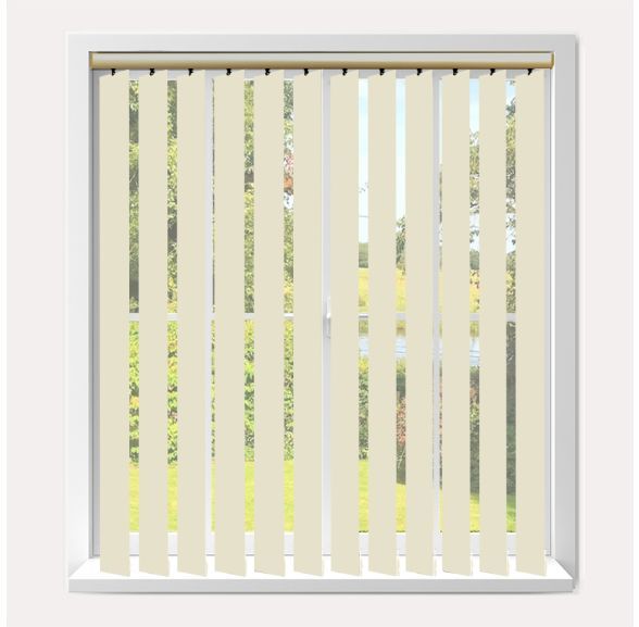 Vogue Banlight Duo Fr Calico Vogue Vertical Blind With Champagne Gold Headrail