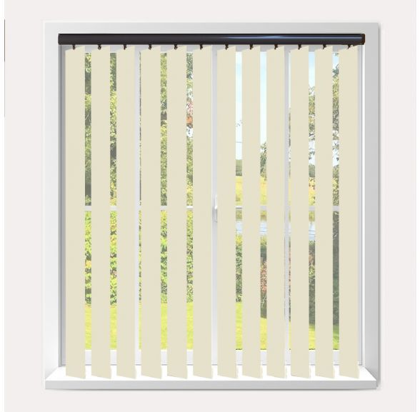 Vogue Banlight Duo Fr Calico Vogue Vertical Blind With Espresso Headrail