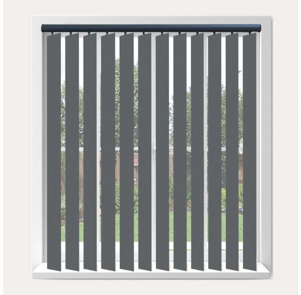 Vogue Banlight Duo Fr Charcoal Vogue Vertical Blind With Anthracite Headrail