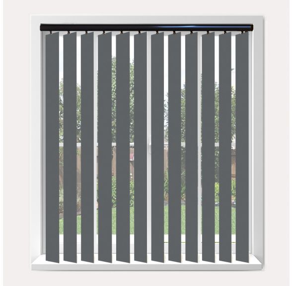 Vogue Banlight Duo Fr Charcoal Vogue Vertical Blind With Piano Black Headrail