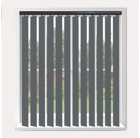 Vogue Banlight Duo Fr Charcoal Vogue Vertical Blind With Espresso Headrail