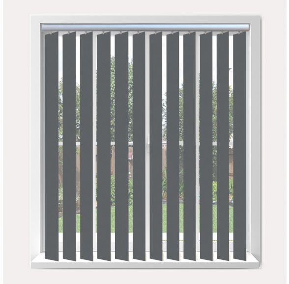 Vogue Banlight Duo Fr Charcoal Vogue Vertical Blind With Silver Headrail