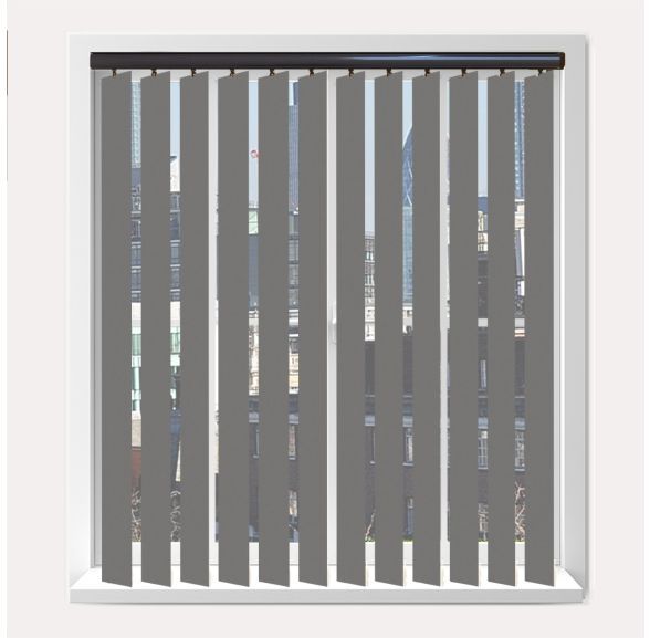 Vogue Banlight Duo Fr Concrete Vogue Vertical Blind With Espresso Headrail