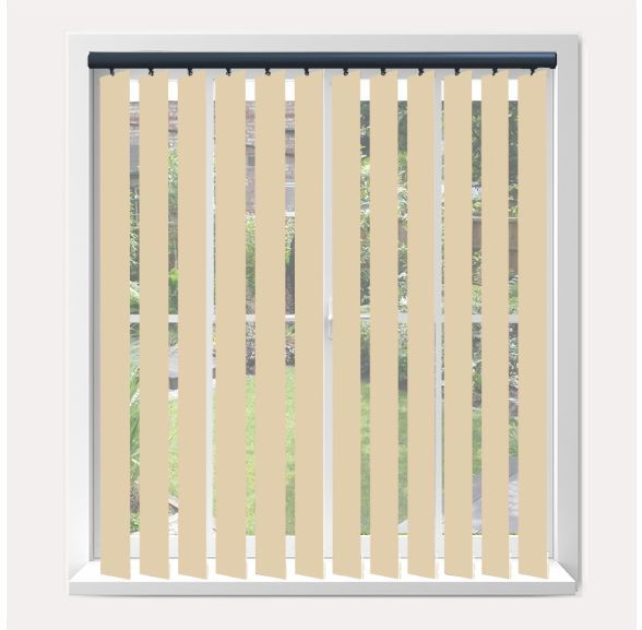 Vogue Banlight Duo Fr Linen Vogue Vertical Blind With Anthracite Headrail